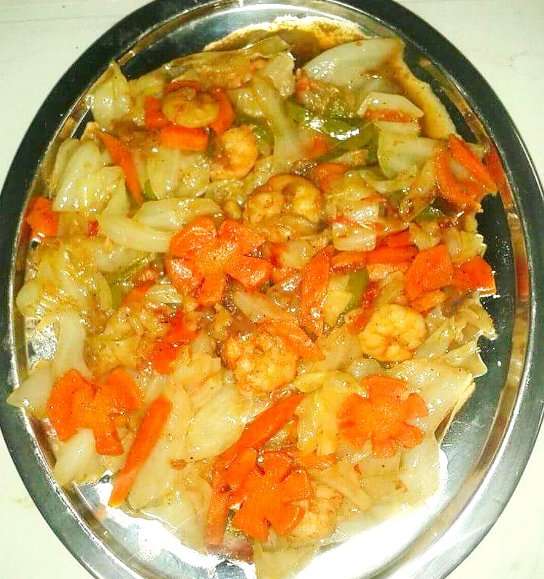 Ginisang Repolyo, Carrots with Shrimp